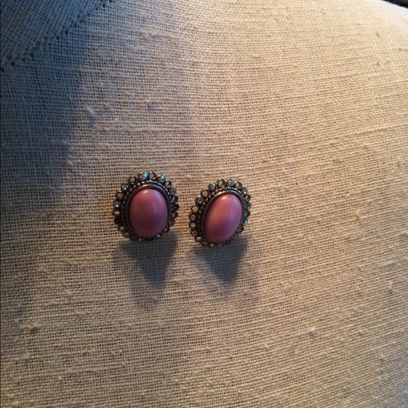 Set of vintage pink earrings - Picture 1 of 2